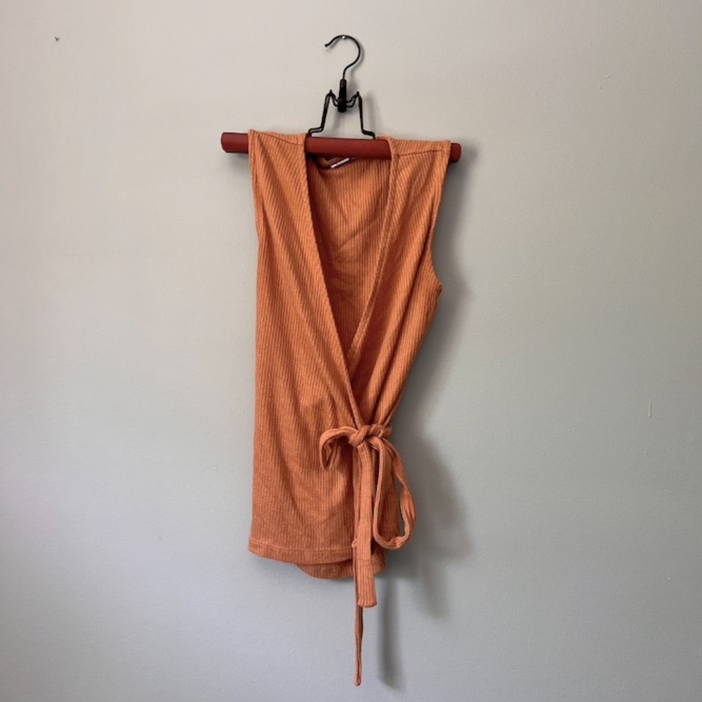 GAP Knit Wrap Tank Top - Light Camel/Beige